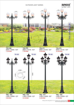 Đèn trụ Euroto Trụ 069, Trụ 070, Trụ 071, Trụ 072, Trụ 075, Trụ 076, Trụ 077, Trụ 078