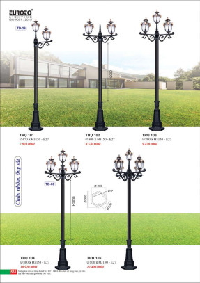 Đèn trụ Euroto Trụ 101, Trụ 102, Trụ 103, Trụ 104, Trụ 105