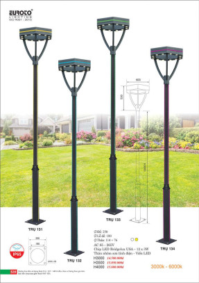 Đèn trụ Euroto Trụ 131, Trụ 132, Trụ 133, Trụ 134
