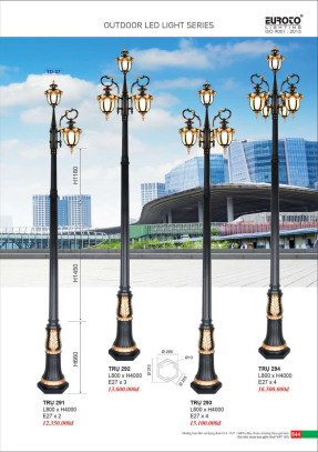 Đèn trụ Euroto Trụ 291, Trụ 292, Trụ 293, Trụ 294