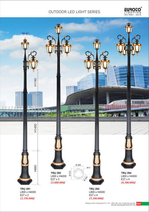 Đèn trụ Euroto Trụ 291, Trụ 292, Trụ 293, Trụ 294