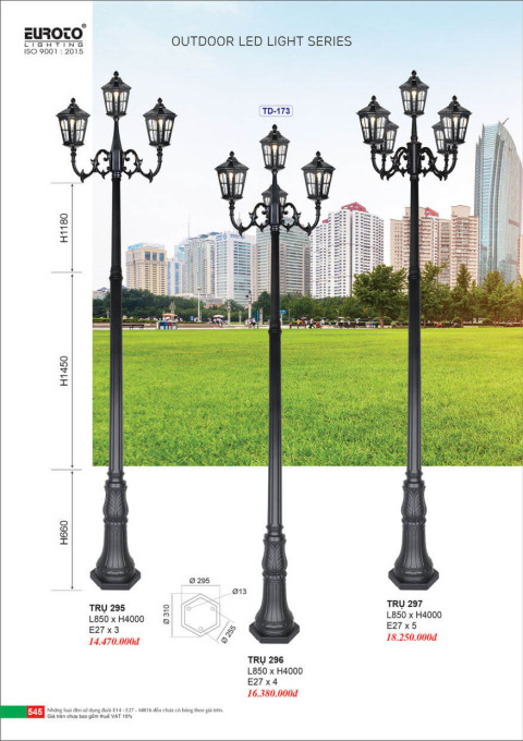 Đèn trụ Euroto Trụ 295, Trụ 296, Trụ 297