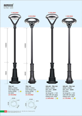 Đèn trụ Euroto Trụ 341, Trụ 342, Trụ 343, Trụ 344