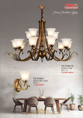 Đèn chùm cổ điển Hufa CC 9124/15, VC 9124/1