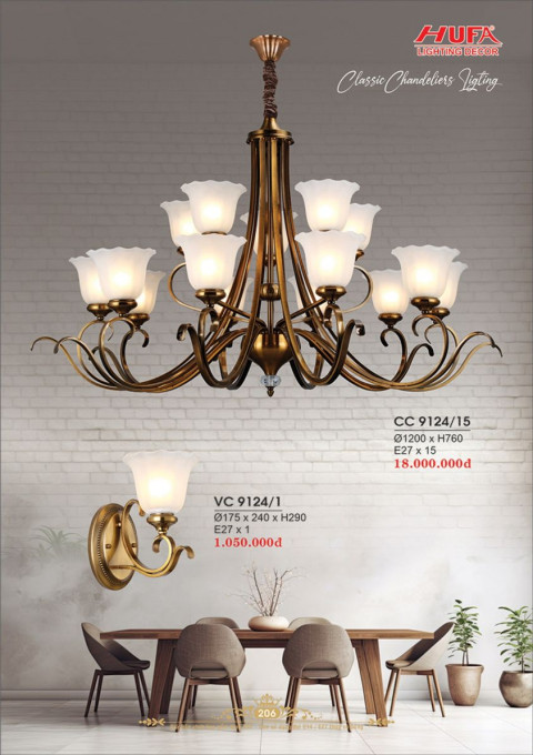 Đèn chùm cổ điển Hufa CC 9124/15, VC 9124/1