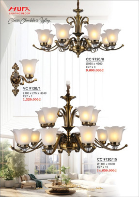 Đèn chùm cổ điển Hufa CC 9120/8, CC 9120/15, VC 9120/1