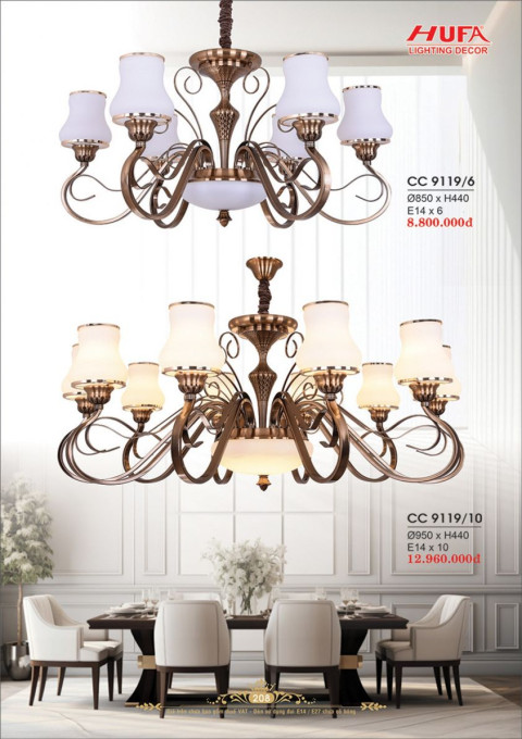 Đèn chùm cổ điển Hufa CC 9119/6, CC 9119/10