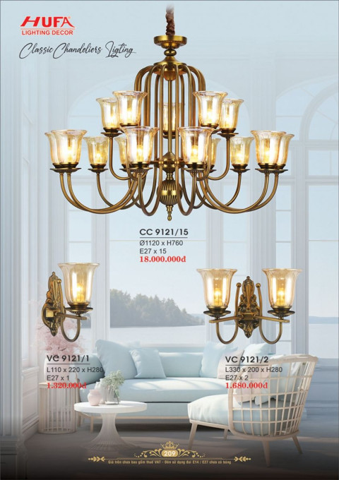 Đèn chùm cổ điển Hufa CC 9121/15, VC 9121/2, VC 9121/1