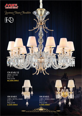 Đèn chùm nến Hufa CN 8145/12, VN 8145/1, VN 8145/2