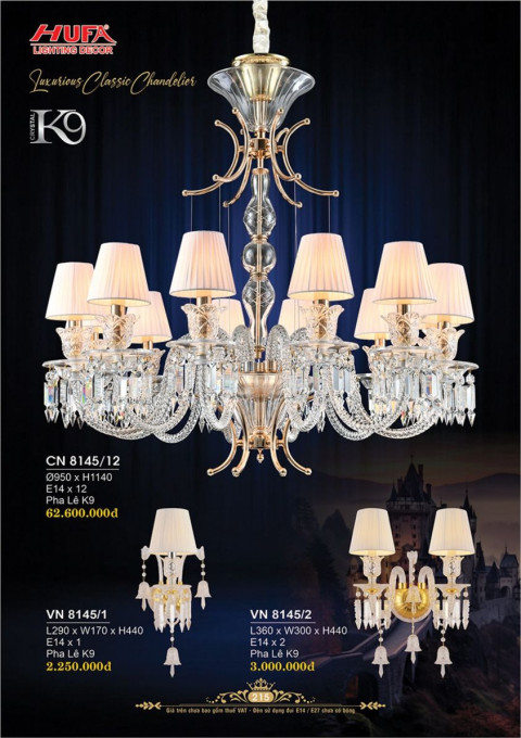 Đèn chùm nến Hufa CN 8145/12, VN 8145/1, VN 8145/2