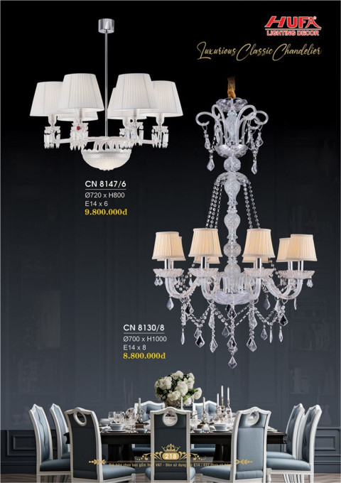 Đèn chùm nến Hufa CN 8130/8, CN 8147/6
