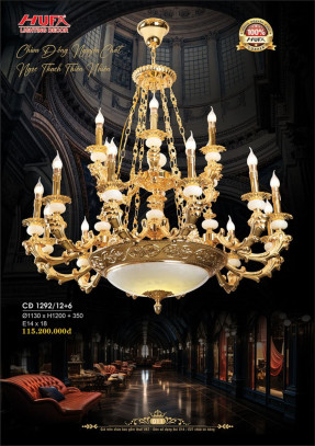 Đèn chùm đồng Hufa CĐ 1292/12+6
