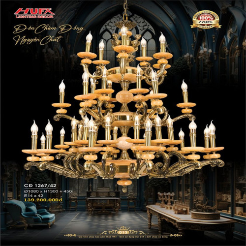 Đèn chùm đồng Hufa CĐ 1267/42