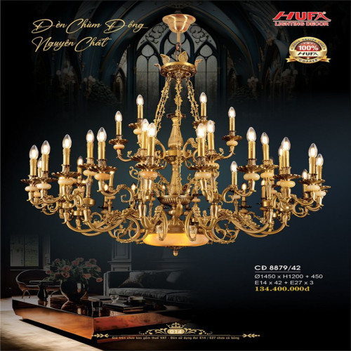 Đèn chùm đồng Hufa CĐ 8879/42