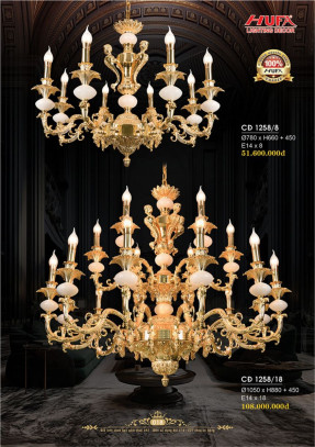 Đèn chùm đồng Hufa CĐ 1258/8, CĐ 1258/18