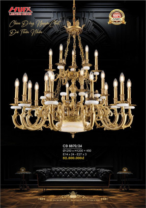 Đèn chùm đồng Hufa CĐ 8870/24
