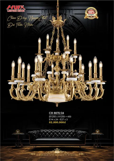 Đèn chùm đồng Hufa CĐ 8870/24