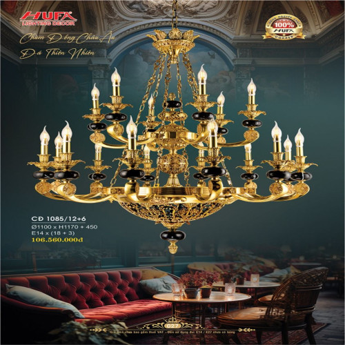 Đèn chùm đồng Hufa CĐ 1085/12+6