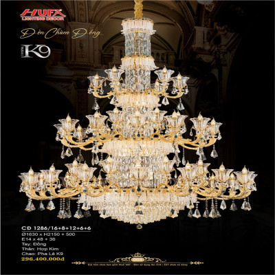 Đèn chùm đồng Hufa CĐ 1286/16+8+12+6+6