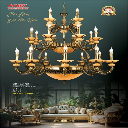 Đèn chùm đồng Hufa CĐ 1261/24