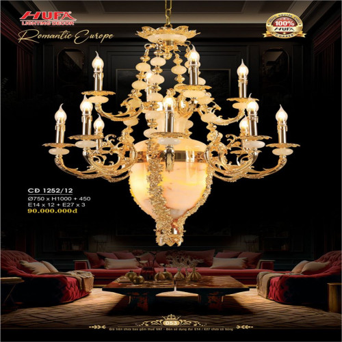 Đèn chùm đồng Hufa CĐ 1252/12