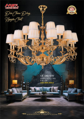 Đèn chùm đồng Hufa CĐ 1282/12+6