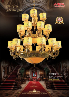 Đèn chùm đồng Hufa CĐ 1246/12+8+4