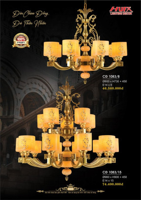 Đèn chùm đồng Hufa CĐ 1083/8, CĐ 1083/15
