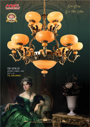 Đèn chùm đồng Hufa CĐ 1274/12