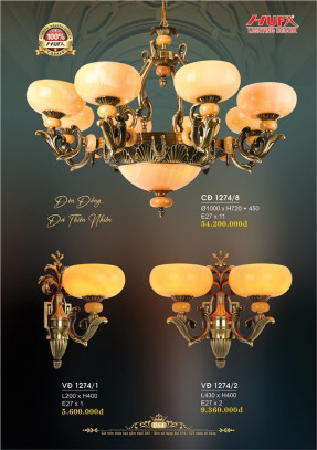 Đèn chùm đồng Hufa CĐ 1274/8, VĐ 1274/1, VĐ 1274/2