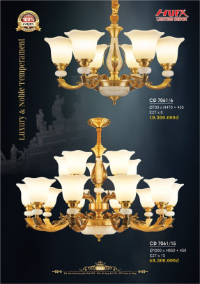 Đèn chùm đồng Hufa CĐ 7061/6, CĐ 7061/15