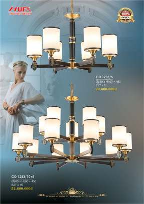 Đèn chùm đồng Hufa CĐ 1283/6, CĐ 1283/10+5