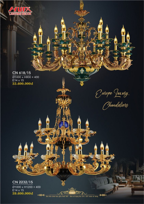Đèn chùm nến Hufa CN 618/15, CN 2232/15