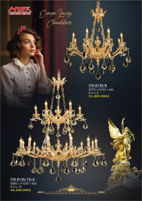 Đèn chùm nến Hufa CN 8135/8, CN 8135/12+6