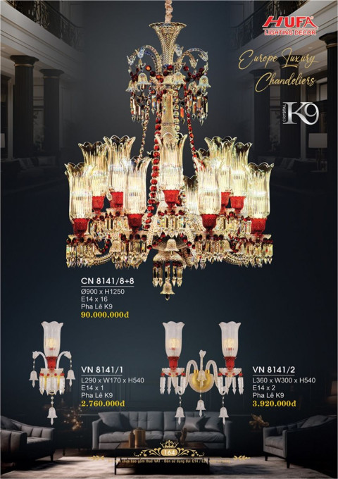 Đèn chùm nến Hufa CN 8141/8+8, VN 8141/2, VN 8141/1
