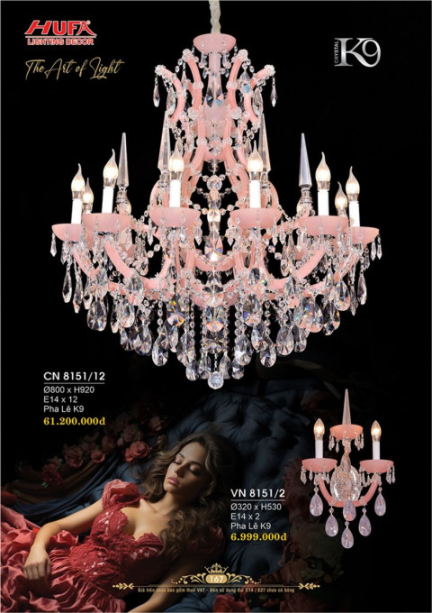 Đèn chùm nến Hufa CN 8151/12, VN 8151/2
