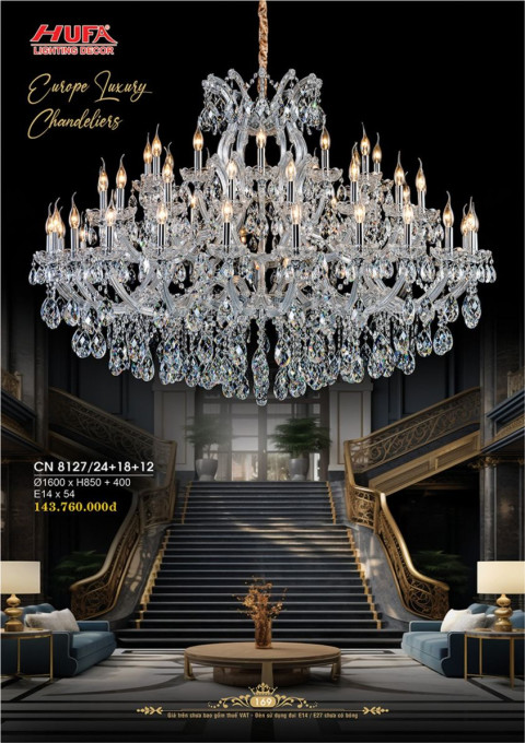 Đèn chùm nến Hufa CN 8127/24+18+12
