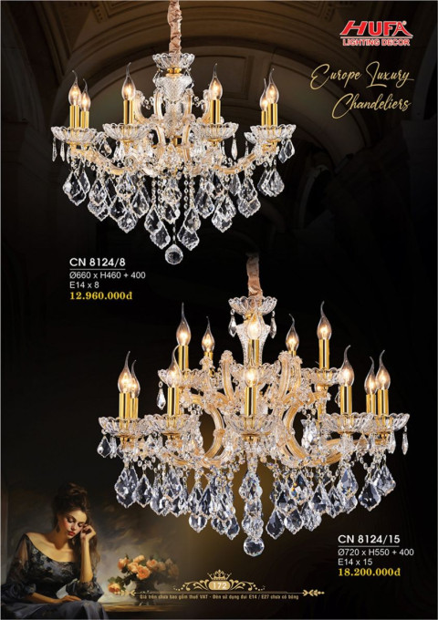 Đèn chùm nến Hufa CN 8124/8, CN 8124/15