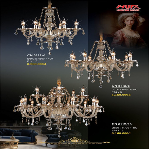 Đèn chùm nến Hufa CN 8112/6, CN 8112/8, CN 8112/15