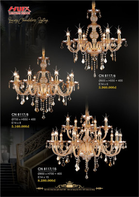 Đèn chùm nến Hufa CN 8117/6, CN 8117/8, CN 8117/15