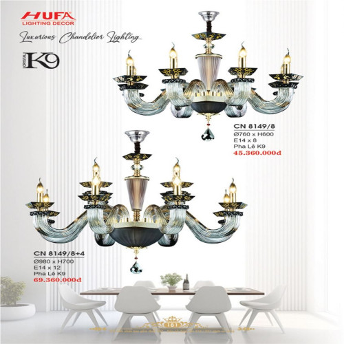 Đèn chùm nến Hufa CN 8149/8, CN 8149/8+4