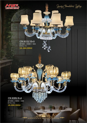 Đèn chùm nến Hufa CN 8305/8+4, CN 8312/10+5