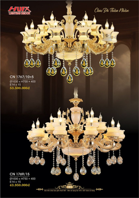 Đèn chùm nến Hufa CN 1767/10+5, CN 1769/15