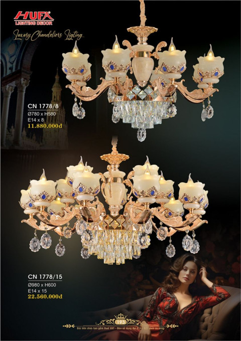 Đèn chùm nến Hufa CN 1778/8, CN 1778/15