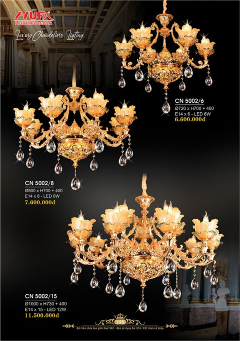 Đèn chùm nến Hufa CN 5002/6, CN 5002/8, CN 5002/15