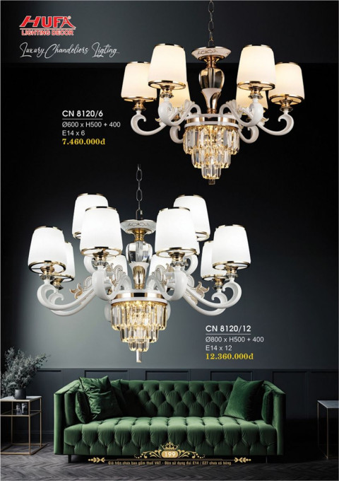 Đèn chùm nến Hufa CN 8120/6, CN 8120/12