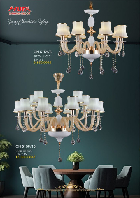 Đèn chùm nến Hufa CN 5159/8, CN 5159/15