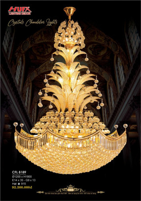 Đèn chùm pha lê thông tầng Hufa CFL 8189