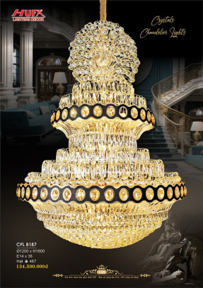 Đèn chùm pha lê thông tầng Hufa CFL 8187