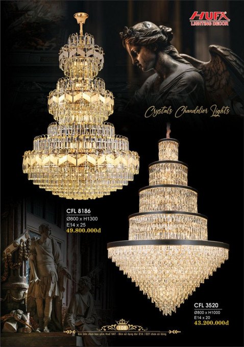 Đèn chùm pha lê Hufa CFL 8186, CFL 3520